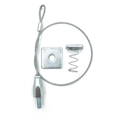 Zestaw do zawieszania i mocowania z liną stalową, oczkami i zaciskami