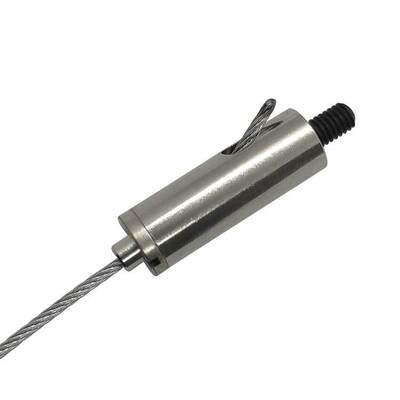 Uchwyt do linki stalowej z gwintem zewnętrznym do organizera sufitu podwieszanego, w zestawie zaciski do liny stalowej