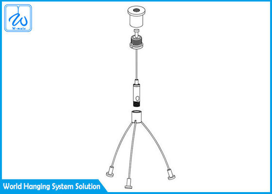 Ocynkowany stalowy zestaw do zawieszania lamp, zestaw do zawieszania oświetlenia zewnętrznego z linką stalową
