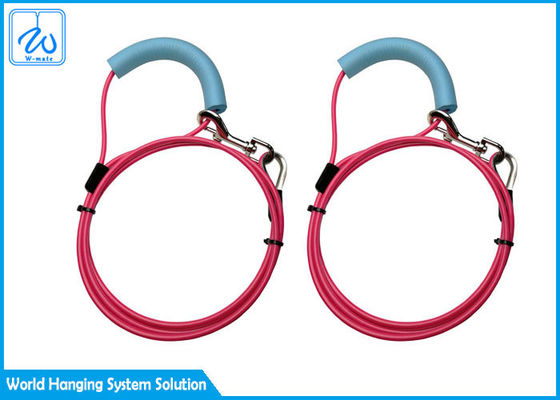 Kabel do uwiązywania dla psa powlekany PVC ze stabilnym spiralnym palikiem z brelokiem / Miękki uchwyt