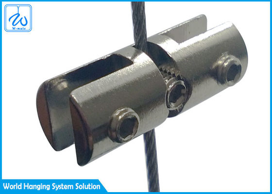 Niestandardowy wyświetlacz Artystyczny system zawieszenia kabli Szklany przycisk boczny w srebrze