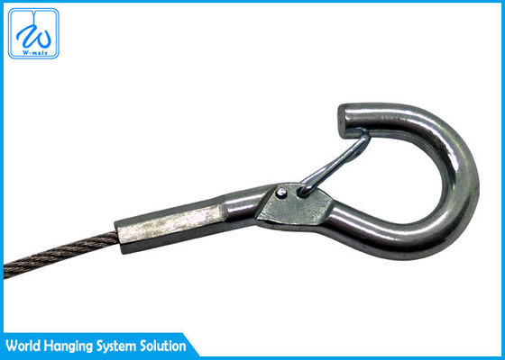 Niestandardowy stalowy linowy zawiesie z oczkiem - zakończenie hakowe