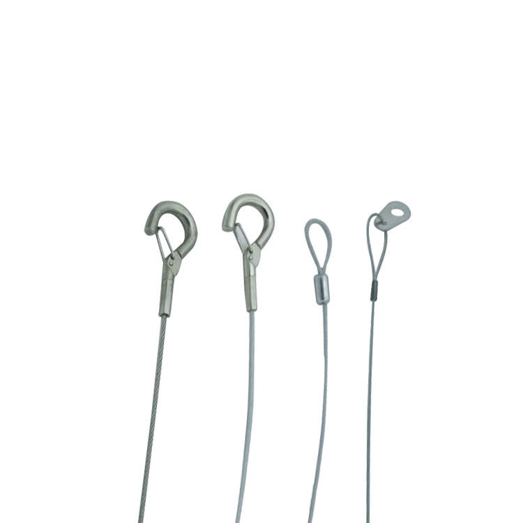 Zawiesie z liny stalowej z hakiem do oświetlenia i wieszania